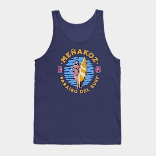 Vintage Meñakoz, Spain Surfer's Paradise // Retro Surfing 1980s Badge Tank Top